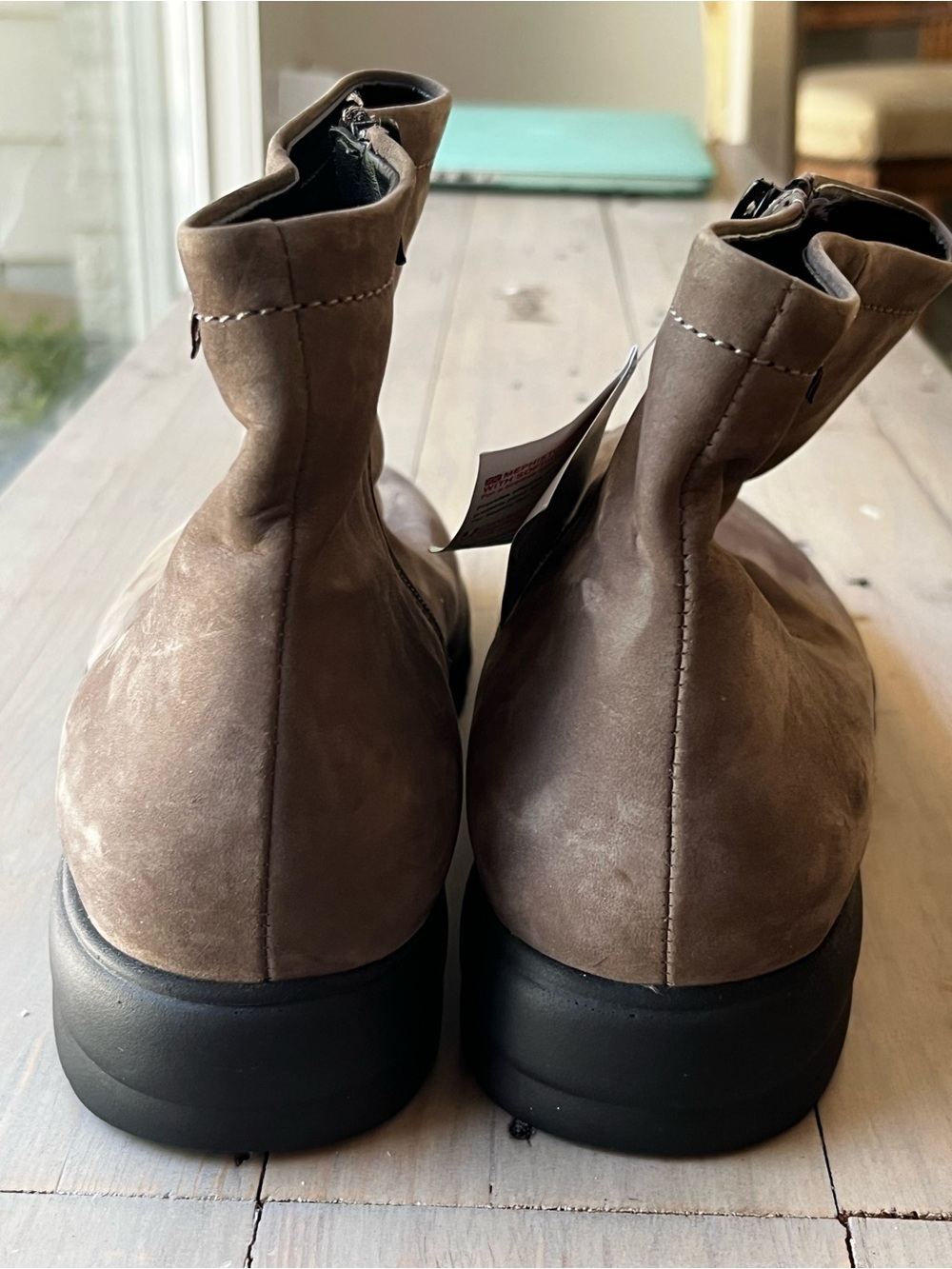 Mephisto Reiza Walnut Brown Suede Zip Ankle Boots - Picture 4 of 10